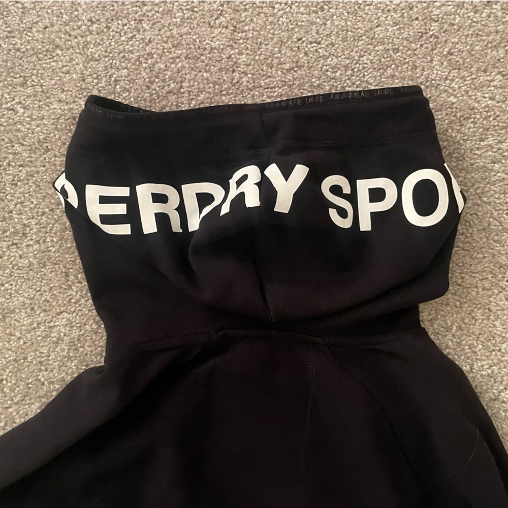 Superdry Gym Tech Cowl Hoodie with White Logo Accents - Picture 3 of 7